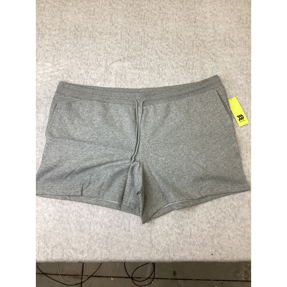 All‎ in Motion Womens Fleece Shorts Heathered Gray Plus Size 2XL NWT
